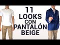 Cómo combinar un pantalón Beige de Informal a Formal