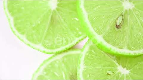 slices of lime rotate close-up (Stock Footage)