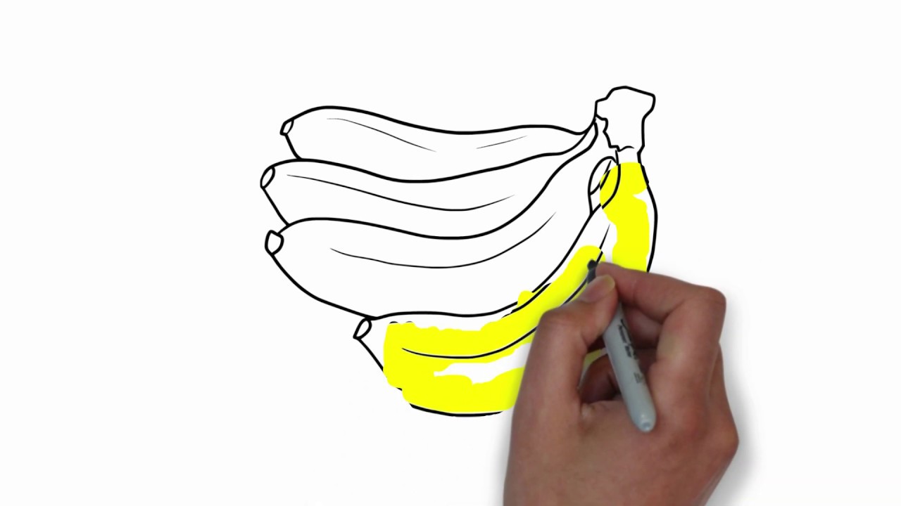 How to draw banana and coloring?|Coloring Banana| kid TV - YouTube