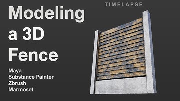 Creating a 3D Fence (Maya, ZBrush, Substance Painter, Marmoset Toolbag) Timelapse