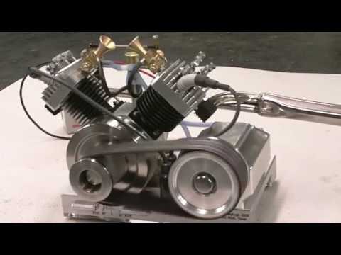 Early Run of My V-Twin model Engine by Terry Mayhugh