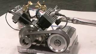 Early Run of My VTwin model Engine by Terry Mayhugh