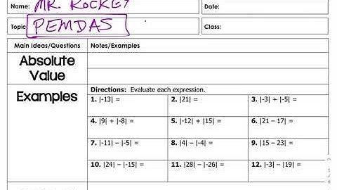 1.1 & 1.2 PEMDAS & Evaluating Expressions