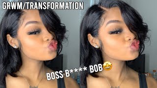 GRWM/Baddie Transformation Boss B**** Bob🤩🥂| Ft. HotBeauty Hair