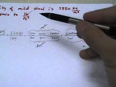 unit conversion density - YouTube