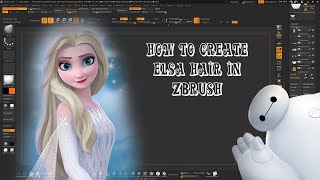 how to sculpt Elsa hair in ZBrush (frozen 2 )