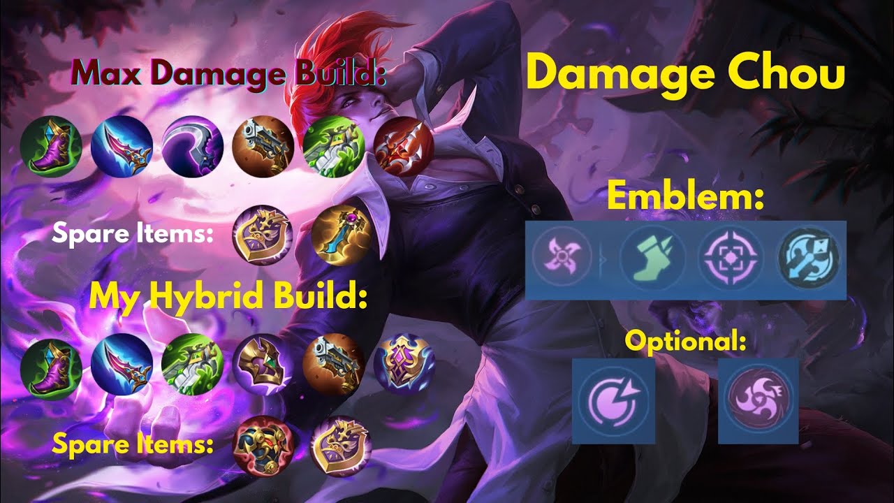 MAX DAMAGE CHOU BUILD + HYBRID GUIDE | Mobile Legends Bang Bang