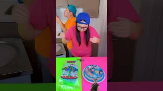 BTS CAKE Vs cotton candy ice cream challenge funny cream eating shorts @EthanFunnyFamily