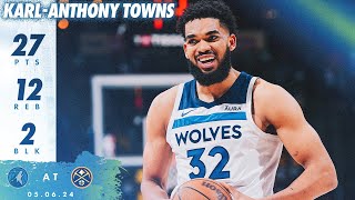 Karl-Anthony Towns Drops DOUBLE DOUBLE In GAME 2 WIN Over Denver | 05.06.24