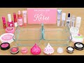 Mixing Makeup Eyeshadow Into Slime!  Pink vs White