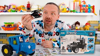 Распаковка в Игра в Конструктор Plasy - Синий трактор Плей - Видео с игрушками