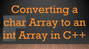 Converting a char Array to an int Array in C++