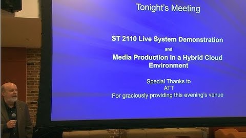 SMPTE-NY June 6, 2019 Meeting - SMPTE ST 2110