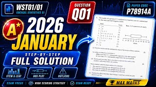 WST01/01 | S1 JAN 2026 | P78914A | Q1 Explained Step-by-Step | Edexcel Statistics | IAL Maths
