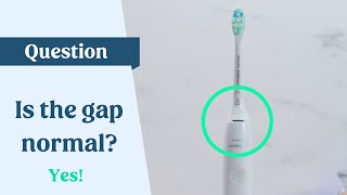 Gap between brush head and handle