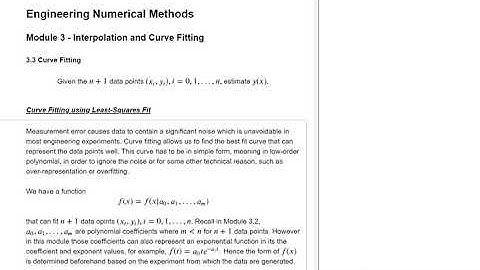 3.7 - Curve Fitting using Least Squares Method - Overview