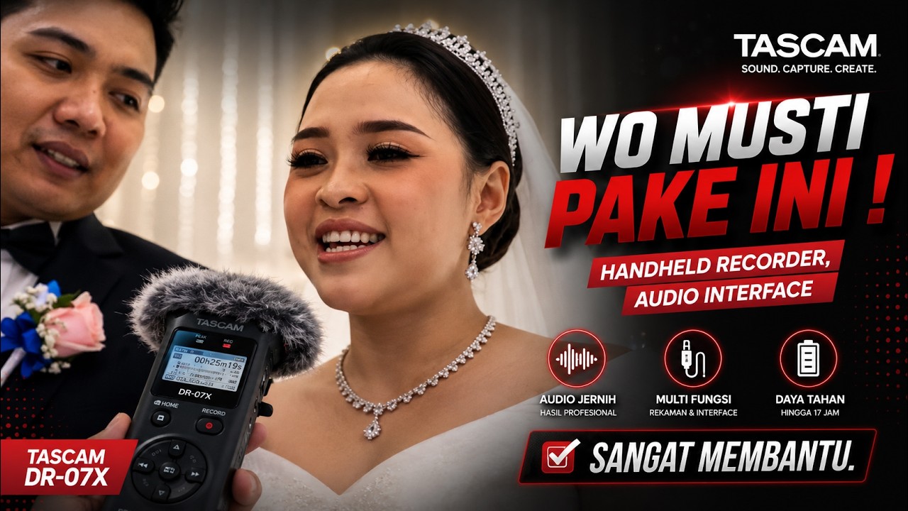PAKE TASCAM RECORDER BUAT KONTEN, ASSOOYY! Handheld Recorder, USB interface.