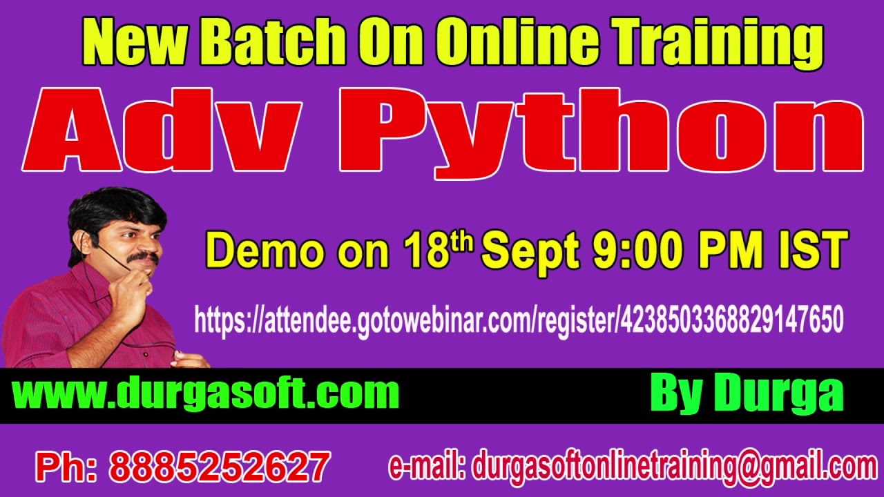 java sdk Advanced Python Online Training On 18th Sept @ 9:00 PM IST by Durga Sir