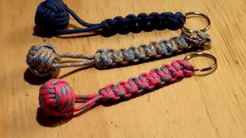 Monkey fist and cobra paracord keyring without a jig
