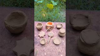 diy clay cooking kitchen set #viral #art #diy #clay #shorts #cooking #kitchenset #princesssuman 🌹🌹