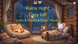 Rainy Night Lofi 🌧️ — Cozy Animated Beats to Sleep, Study & Relax | Lumi & Mochi Quiet World screenshot 4