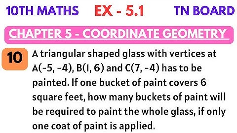 10th maths | Exercise 5.1 10th sum Chapter 5 Coordinate Geometry | Area of a Triangle | By SK