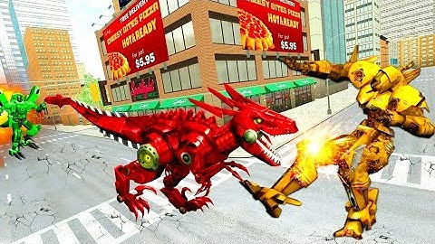 Dinosaur Robot car Games : Raptor Jet Robot Transform @ android gameplay