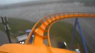 Behemoth in the clouds Front Seat on ride POV Canada's Wonderland