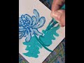 Immersive painting Blue chrysanthemum acrylic marker coloring decompression