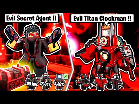 Nuevo EVIL SECRET AGENT y EVIL TITAN CLOCKMAN !! ShowCase Roblox Skibidi Toilet Tower Defense