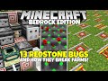 These 13 Redstone Bugs Ruin Technical Contraptions And Farms! Minecraft Bedrock Edition!