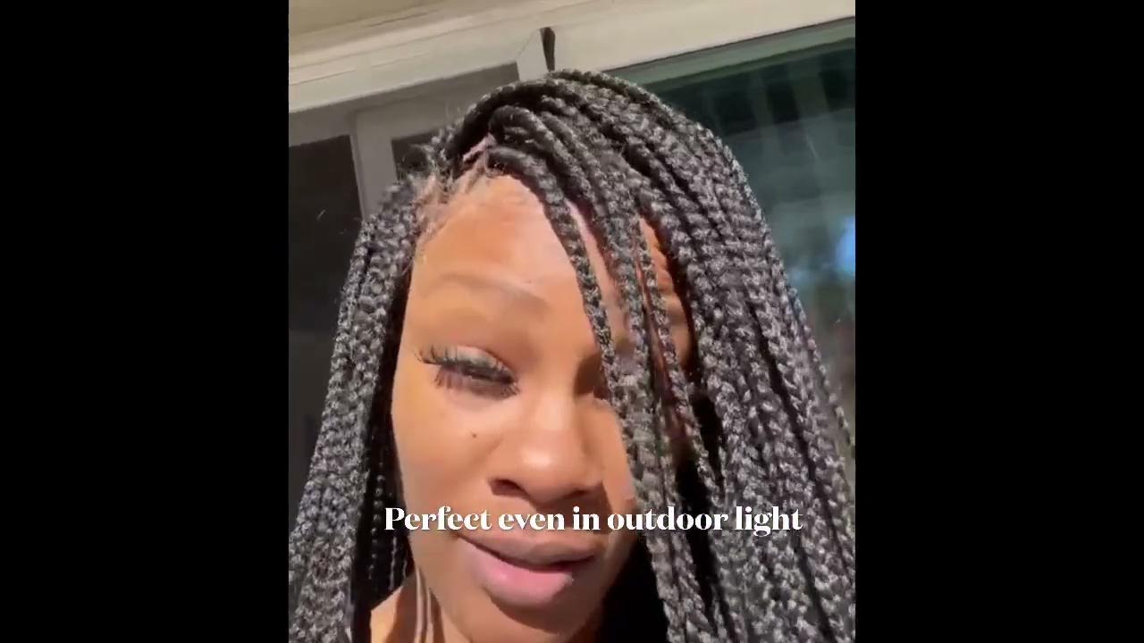 How to hide lace on braided wigs YouTube