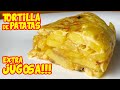 TORTILLA de PATATAS con CEBOLLA bien JUGOSA y POCO CUAJADA