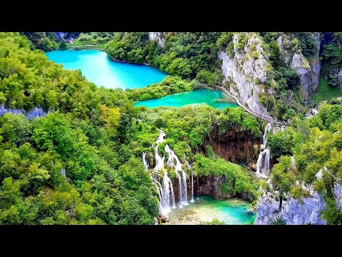 Croatia's amazing PLITVICE. Stunning view from drone!