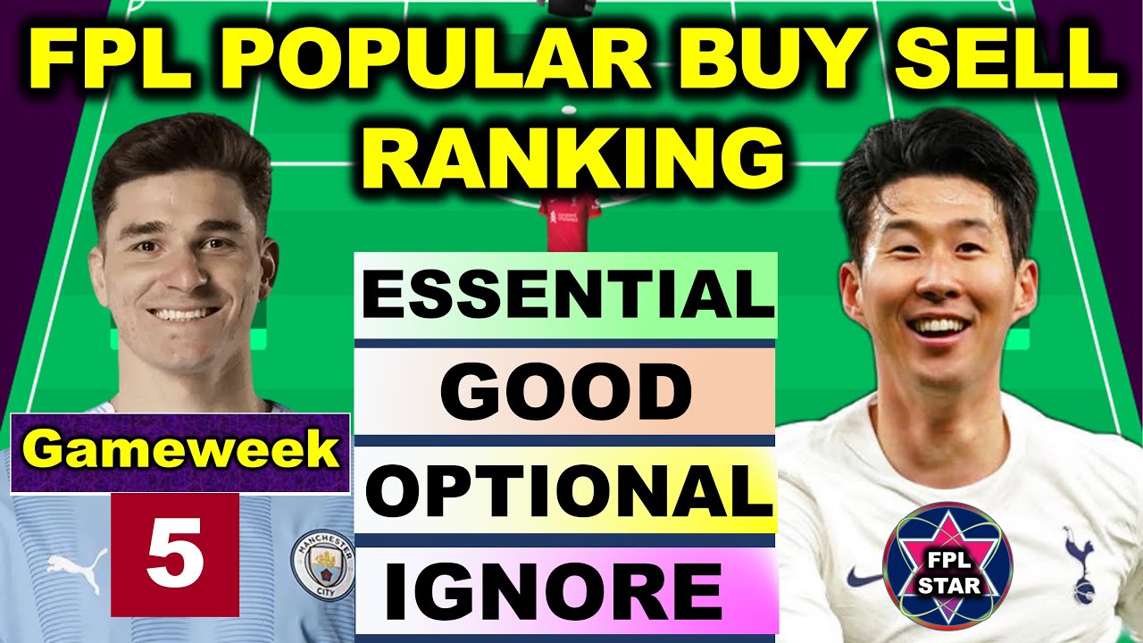 Fpl Game Week Ranking FPL Gameweek 5 Top 10 Popular Buy Sell Ranking | Which transfer should ...