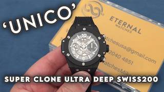 SUPER CLONE Big Bang Unico 42mm Black Ceramic Skeleton Dial HUB1280