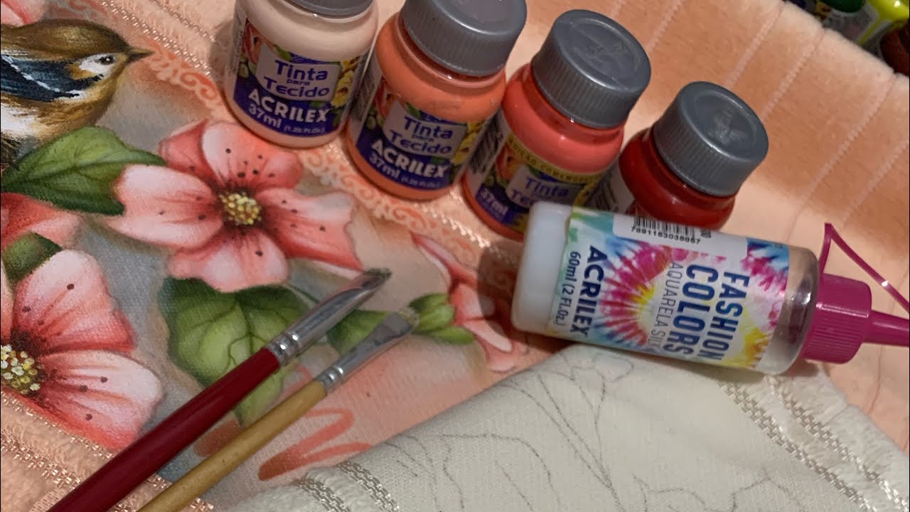 Pintura em toalha - Flor do campo(projeto a venda)