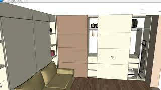 FLAT Project - Sketchup Projecting room 2 in 1 for Andrew