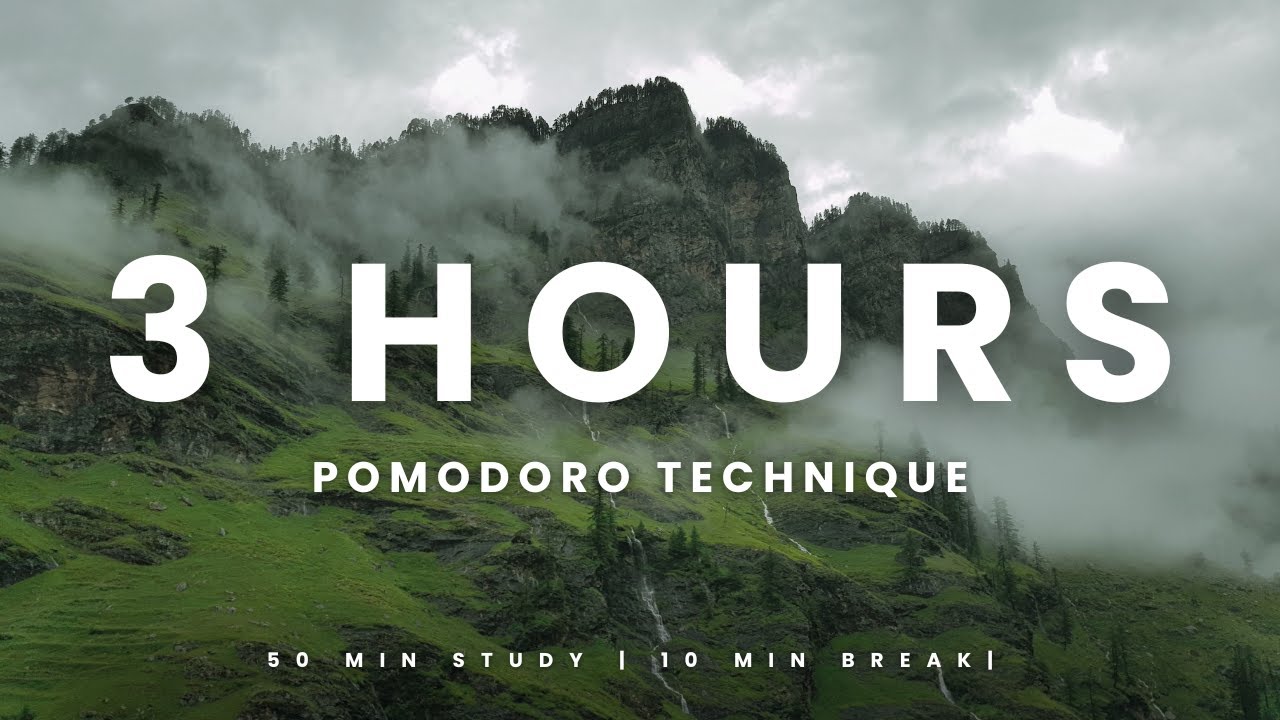 🌸 3 Hours | 50 Min Study + 10 Min Break | Sketchy Cute Minimal Timer | Deep Focus | No Music