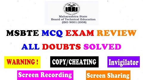MSBTE MCQ Exam Review | All Doubts Solved | MCQ Question Bank | Copy/Cheating Tips | Warning