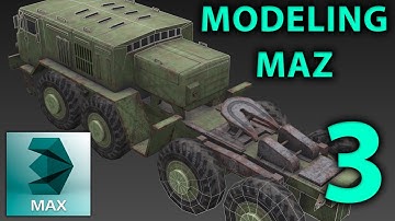 Low Poly Tutorial | 3dsmax vehicle tutorial | 3d military maz vehicle modeling | 3.