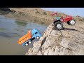 Tata Truck Accident Big Pond River Pulling Out Mahindra Tractor | Eicher Tractor | CS Toy