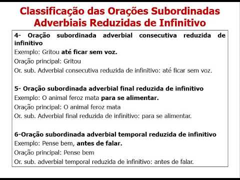 SUBORDINADAS ADVERBIAIS REDUZIDAS - AULA 1 - YouTube