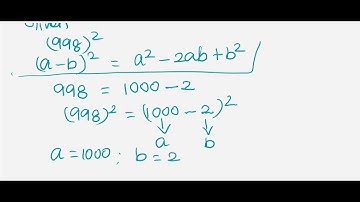 Find the value of 998^2 by using (a-b)^2 identity|Math|Algebra|Easy learning|VIII Math|EasySolution
