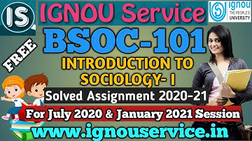 BSOC-101 Solved Assignment||English Medium||2020-21||For July 2020 & January 2021 Session