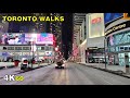 Below Freezing Downtown Toronto Night Walk on February 8, 2021