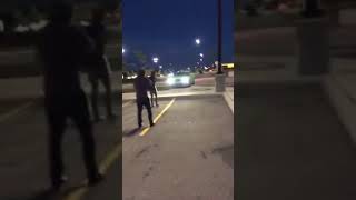Mustang GT Crashes into Curb