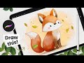 How to draw a watercolor fox  procreate tutorial
