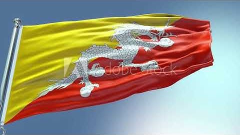 4k render Bhutan Flag video waving in wind Bhutan Flag Wave Loop waving in wind Realistic Bhutan