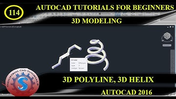 3D POLYLINE || 3D HELIX COMMANDS || BASIC TUTORIALS FOR BEGINNERS || AUTOCAD 2016
